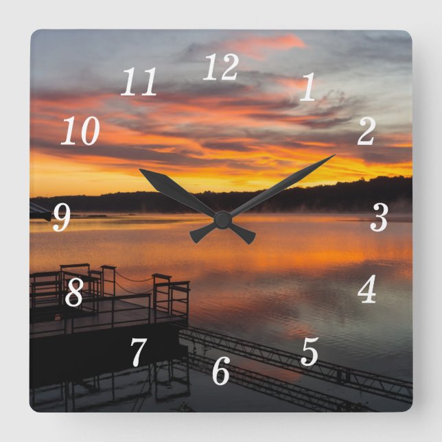 Cuadrado Orangelicioso reloj del muro matutino (Anverso)