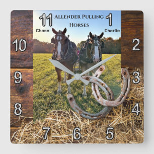 Cuadrado Orden especial, reloj de caballos Chase y Charlie
