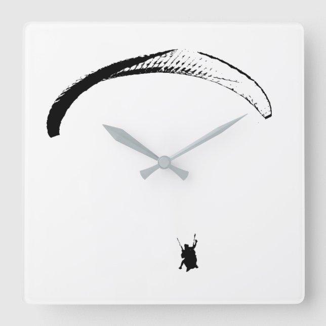 Cuadrado Paracaídas blanco y negro - Reloj (Anverso)