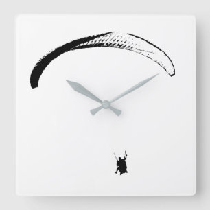 Cuadrado Paracaídas negro y blanco - reloj
