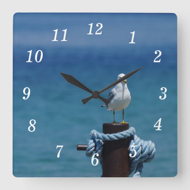 Cuadrado Paraíso De Gaviotas En El Reloj Mackinac (Anverso)