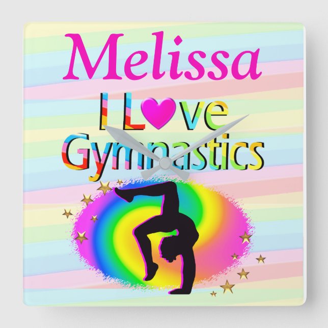 CUADRADO PERSONALIZADO ME ENCANTA EL RELOJ GIMNASTICO (Anverso)