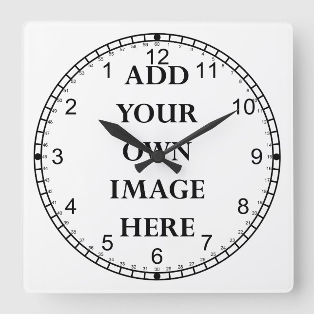 Cuadrado personalizar su reloj inverso (Anverso)