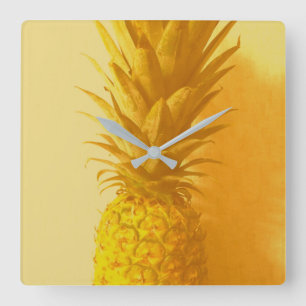 Cuadrado Piña del vintage - reloj de la cocina
