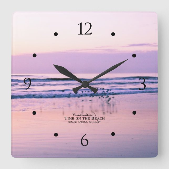 Cuadrado Pipers de arena al amanecer en el reloj Ocean Beac (Anverso)