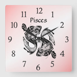 Cuadrado Piscis el Reloj Zodíaco de los Peces Rosa