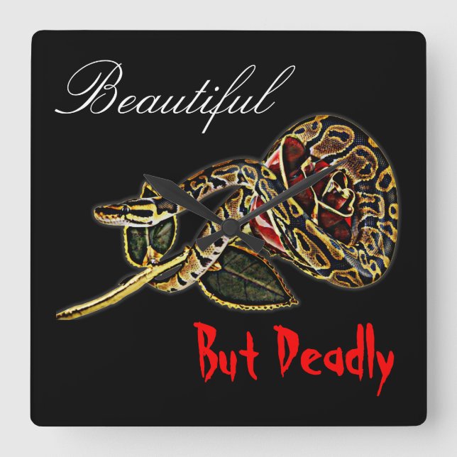 Cuadrado Python reloj de rosa de serpiente (Anverso)