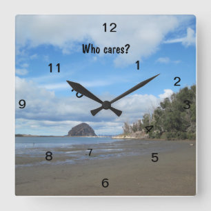 Cuadrado "quién cuida?" Reloj de pared