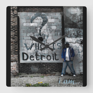 Cuadrado Quién es Detroit (el reloj de pared)
