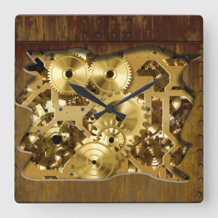 Cuadrado Radical Steampunk 3 reloj