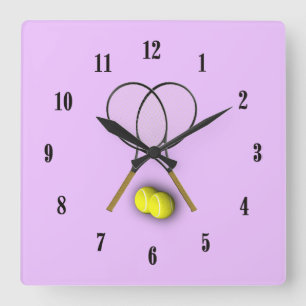 Cuadrado Raquetas de Tenis Chicas Reloj