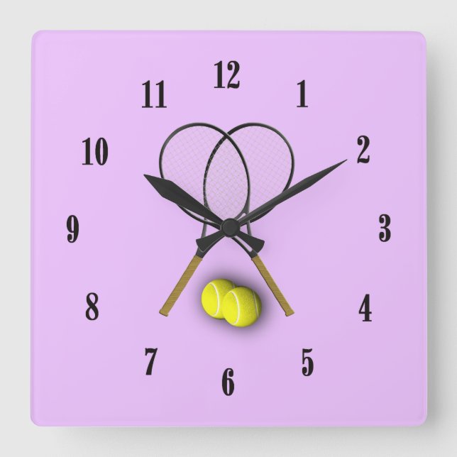 Cuadrado Raquetas de Tenis Chicas Reloj (Anverso)