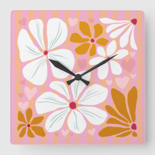 Cuadrado Regalo de reloj de romance para siempre enamorado 