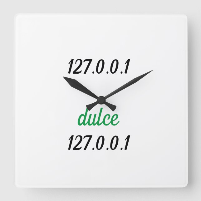 Cuadrado Reloj 127.0.0.1 dulce 127.0.0.1 (Anverso)