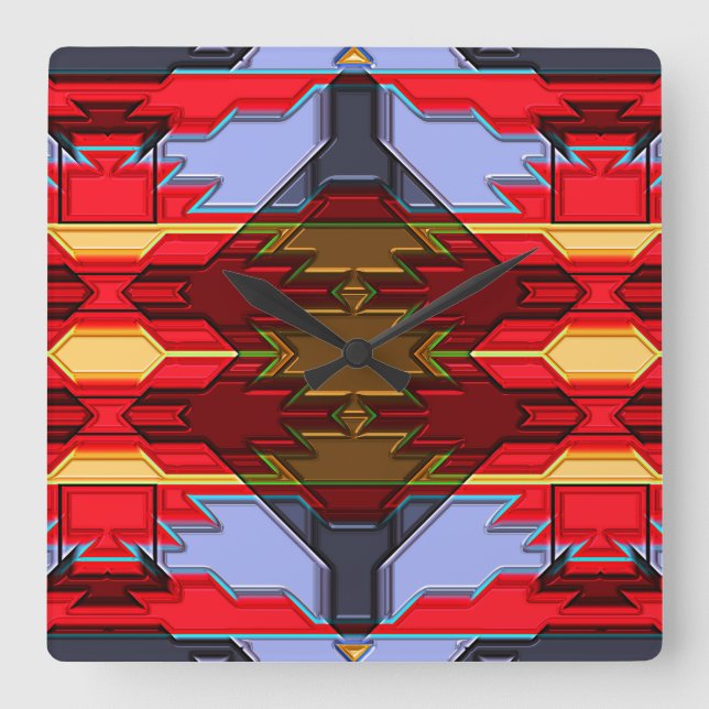 Cuadrado Reloj 5 Nativo Estadounidense Moderno (Anverso)