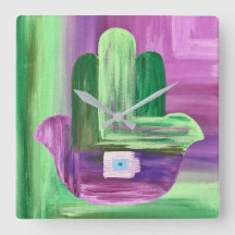 Reloj abstracto del muro de Hamsa