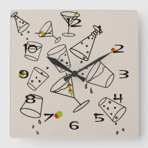 Cuadrado Reloj Acrílico de Bebidas