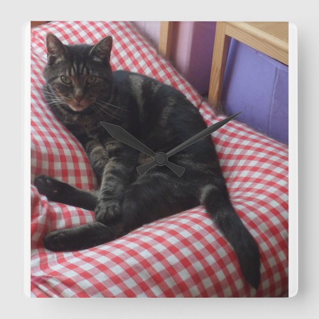 Cuadrado Reloj acrílico de Dave Square (Anverso)