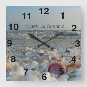 Cuadrado Reloj adaptable de la playa de la isla de Sanibel