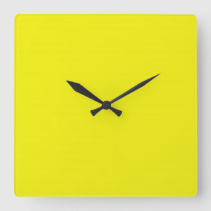 Cuadrado Reloj amarillo neón brillante