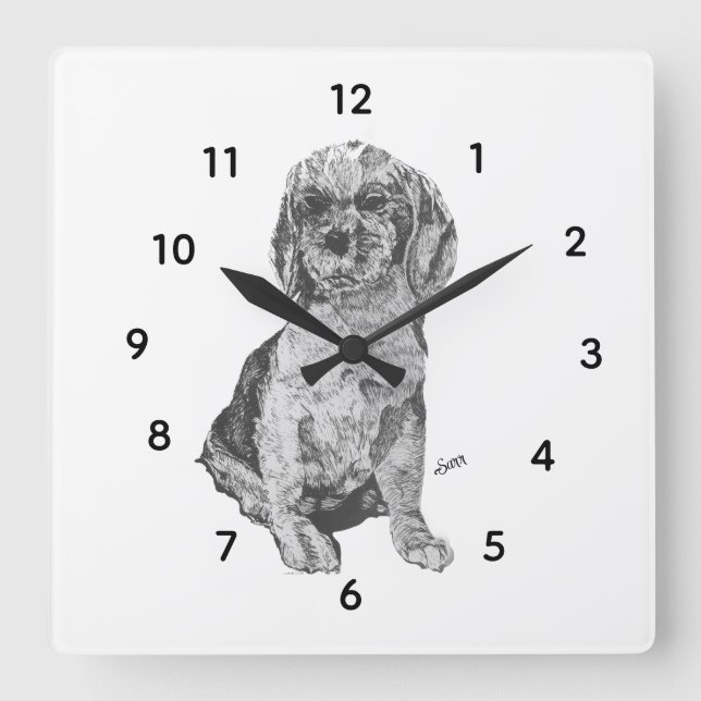 Cuadrado Reloj : Amor De Un Perro (Anverso)