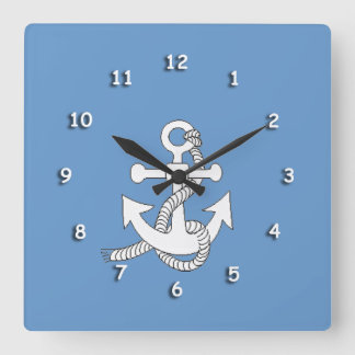 Cuadrado Reloj - Ancla de barco