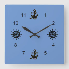 Cuadrado Reloj - Anclas y sogas