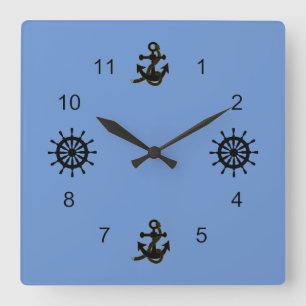 Cuadrado Reloj - Anclas y sogas