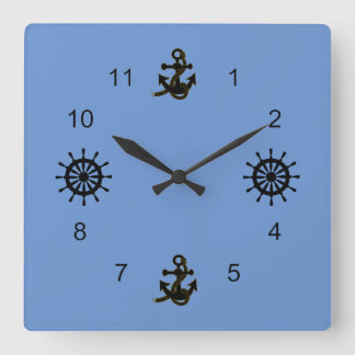 Cuadrado Reloj - Anclas y sogas