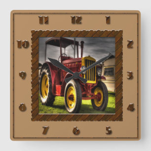 Cuadrado Reloj antiguo del tractor