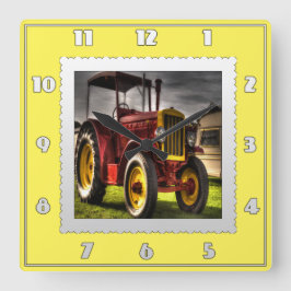 Cuadrado Reloj antiguo del tractor