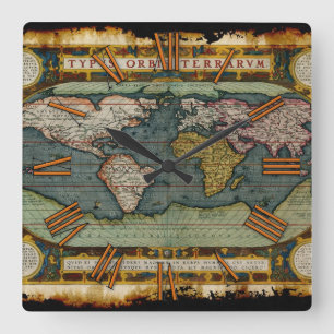 Cuadrado Reloj antiguo envejecido del diseñador de la