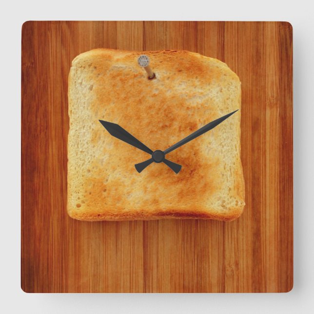 Cuadrado Reloj apetitoso de pared de cocina (Anverso)