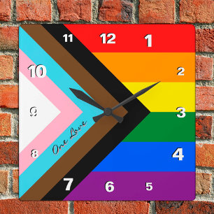 Cuadrado Reloj arcoiris, Bandera arco iris del progreso, LG
