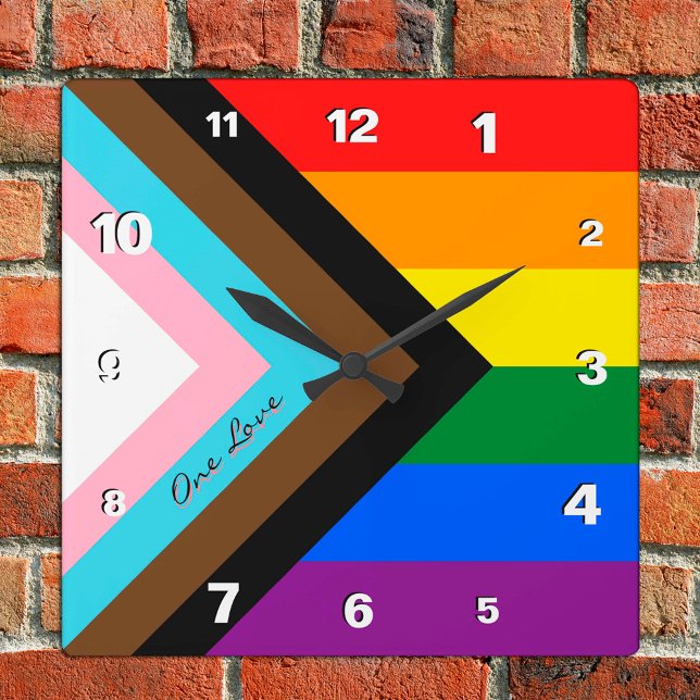 Cuadrado Reloj arcoiris, Bandera arco iris del progreso, LG (Subido por el creador)