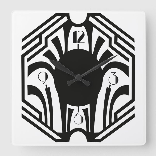 Cuadrado Reloj Art Deco (Anverso)
