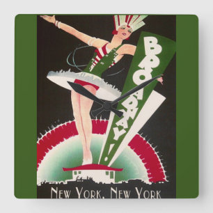 Cuadrado Reloj Art Deco de Broadway Nueva York