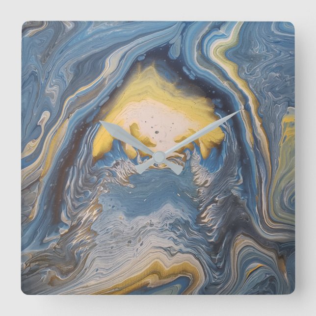 Cuadrado Reloj artístico abstracto (Anverso)