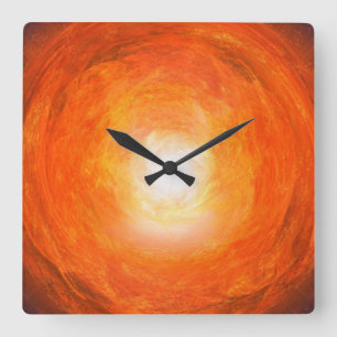 Cuadrado Reloj artístico colorido en la pared