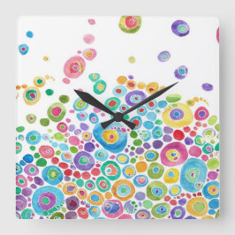 Cuadrado Reloj artístico de círculo interior