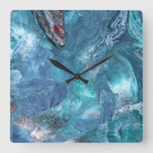 Cuadrado Reloj azul abstracto Galaxy 2 Espacio