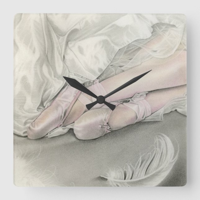 Cuadrado Reloj Ballerina Dance of the Swan (Anverso)