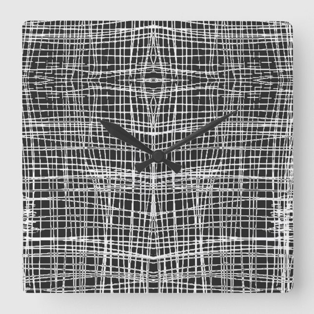 Cuadrado Reloj blanco y negro (Anverso)