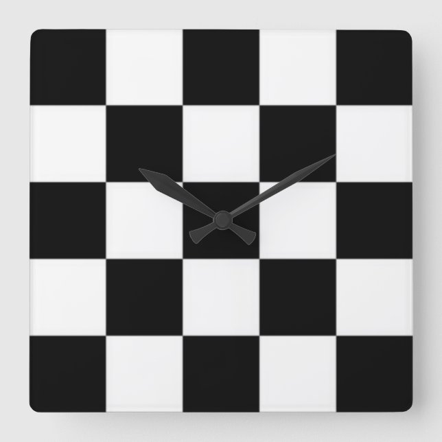 Cuadrado Reloj blanco y negro (Anverso)