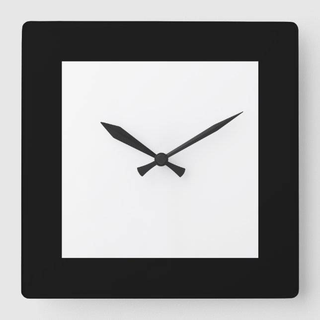 Cuadrado Reloj blanco y negro de la placa eléctrica urbana  (Anverso)