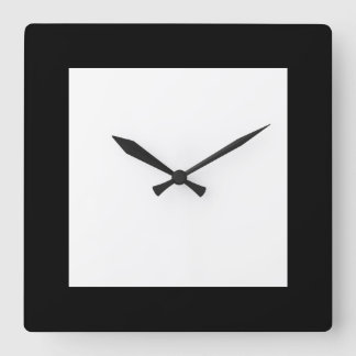 Cuadrado Reloj blanco y negro de la placa eléctrica urbana 
