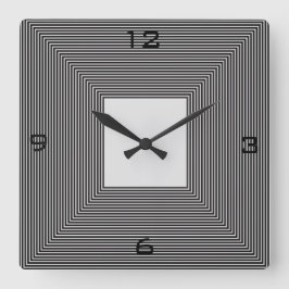 Cuadrado Reloj blanco y negro de Striped>Wall