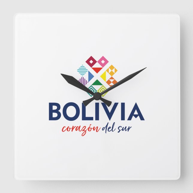 Cuadrado Reloj Bolivia corazón del sur (Anverso)