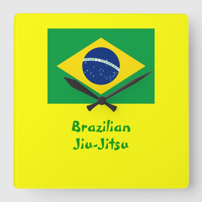 Cuadrado Reloj brasileño Jiu-Jitsu (BJJ) (Anverso)