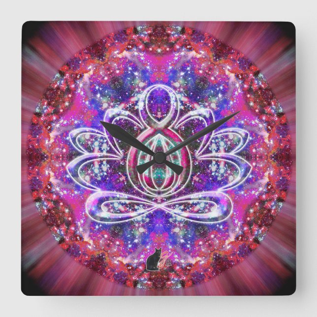Cuadrado Reloj Brilliance Zen Lotus (Anverso)